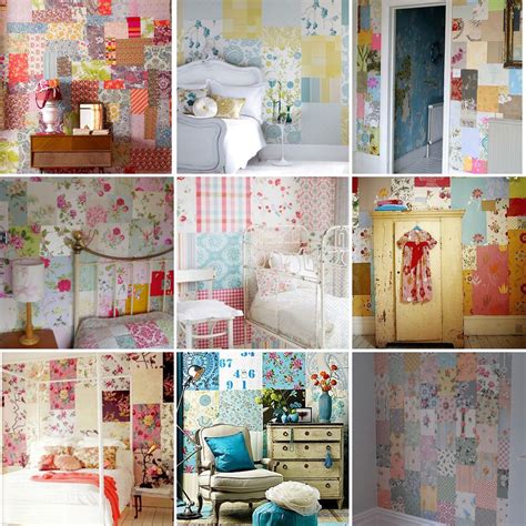 How to make a patchwork wallpaper wall