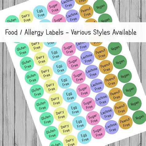 Free Printable Food Allergy Labels - Printable Word Searches