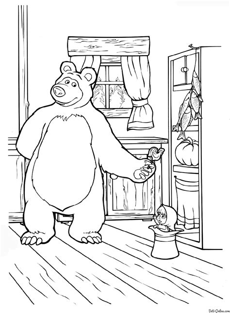 Masha And The Bear Coloring Pages at GetDrawings | Free download