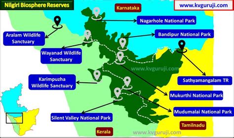 Nilgiri Biosphere Reserve Map UPSC GK, Protected Areas, Geography ...