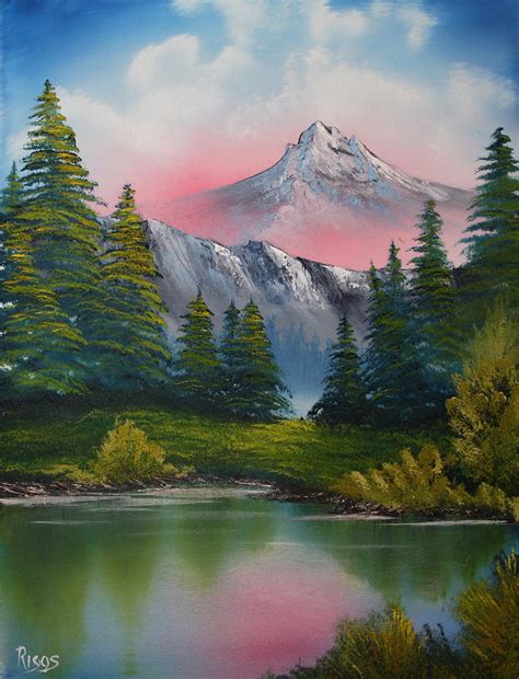 Bob Ross~ Mountain Serenity | Bob ross landscape, Bob ross art ...