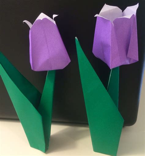 Origami for Beginners - Tulip and Stem Fun and Easy. Simple directions ...