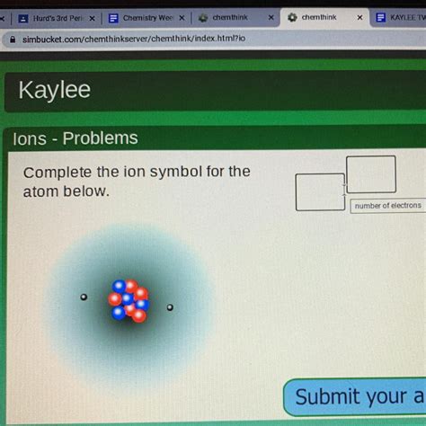 Complete the ion symbol for the atom below - brainly.com