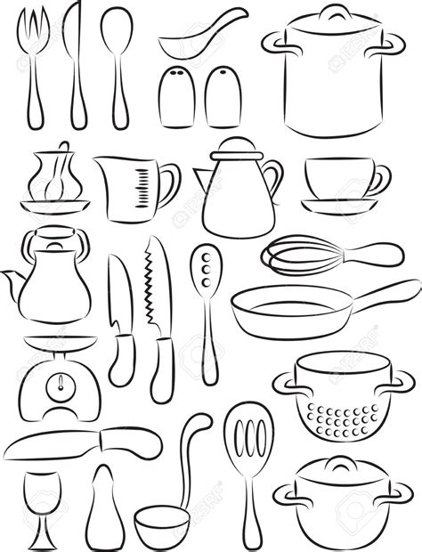 Cooking Utensils Drawing at GetDrawings | Free download