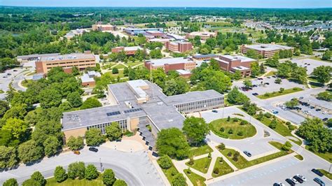 Premium Photo | Pfw campus aerial with all main buildings on bright ...