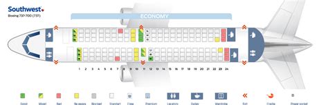 Seat map Boeing 737-700 Southwest Airlines. Best seats in plane