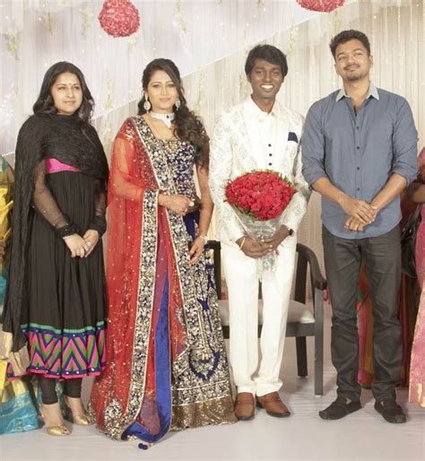 Vijay With his Wife at Atlee Kumar and Priya Wedding Reception Stills ...