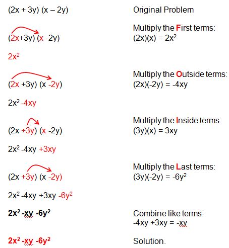 Foil Method example. | Math methods, Studying math, Math lessons