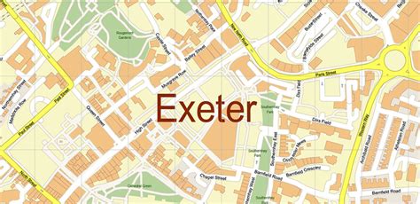 Exeter UK Map Vector City Plan High Detailed Street Map editable Adobe ...