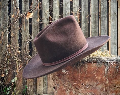 Vintage Cowboy Hat for Men Women Brown Wool Rockmount Ranch Wear Size 7 ...