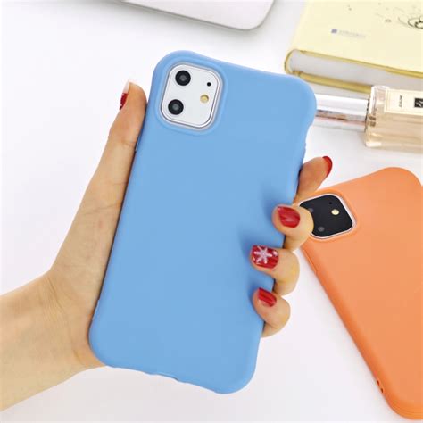 For iPhone 11 Solid Color TPU Slim Shockproof Protective Case (Blue ...