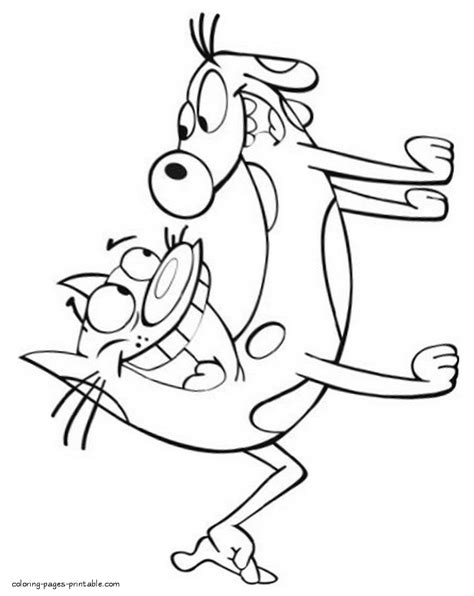 Cat Dog Cartoon Coloring Pages Coloring Pages