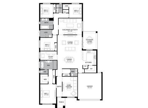 Single Story Simple House Floor Plans / One story floor plans one story ...