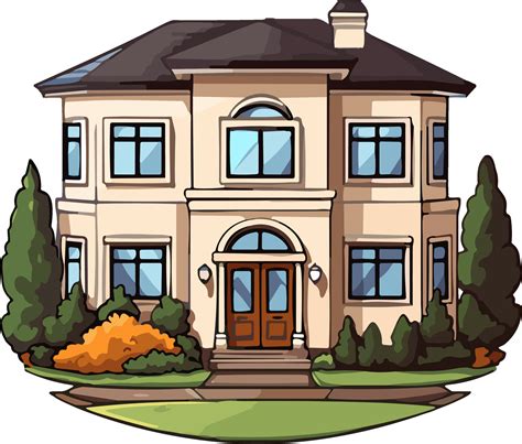 Mansion house cartoon style illustration, 25902071 Vector Art at Vecteezy