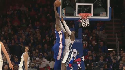 Joel Embiid Crazy Poster Dunk over Paul Millsap | 76ers vs Nuggets 2018 ...