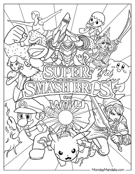 20 Super Smash Bros Coloring Pages (Free PDF Printables)