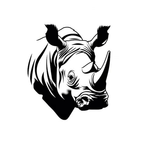 Premium AI Image | A silhouette rhino head with horns and horns on it