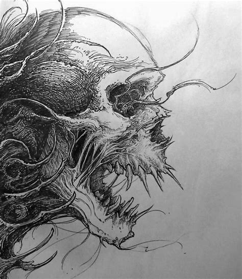 Skull Drawing Dog Ideas | Dark art drawings, Skull sketch, Skull art ...