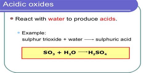 Examples of Acidic Oxides