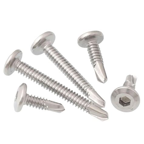 Self Drilling Metal Screws Flat Hex Socket Head Stainless Steel 410 - WKOOA