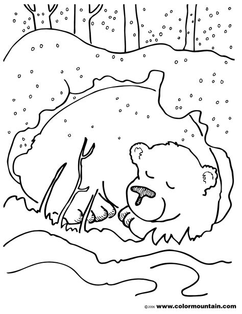 This is a great coloring sheet for a hibernation themed story time. To ...