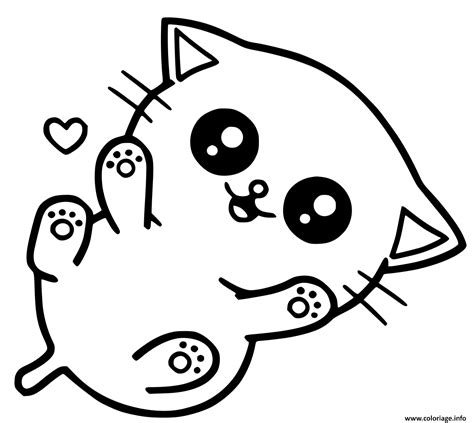 Coloriage chaton trop mignon - JeColorie.com