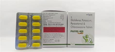 Diclofenac Potassium, Paracetamol & Chlorzoxazone Tablets Manufacturer ...