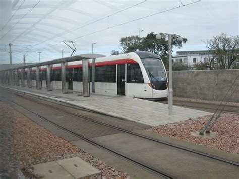 Tram at the Edinburgh Airport terminus... © M J Richardson cc-by-sa/2.0 ...