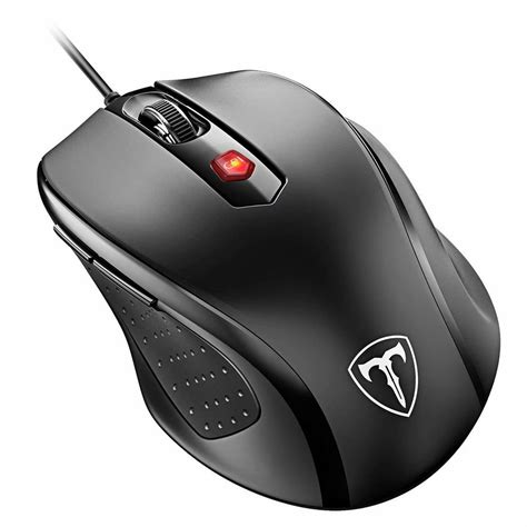 VicTsing 3200DPI 6-Button Mouse Ergonomic Design Wired USB Optical ...