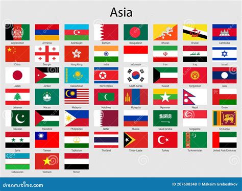 Asia Flag Map Vector Illustration | CartoonDealer.com #48901782