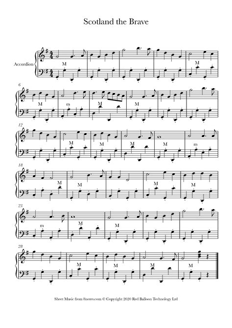 Scotland the Brave Sheet music for Accordion - 8notes.com