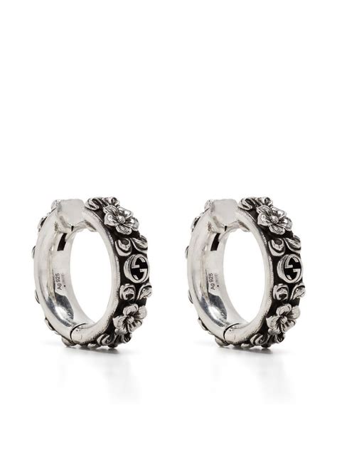 Gucci Sterling Interlocking G Hoop Earrings - Silver | Editorialist