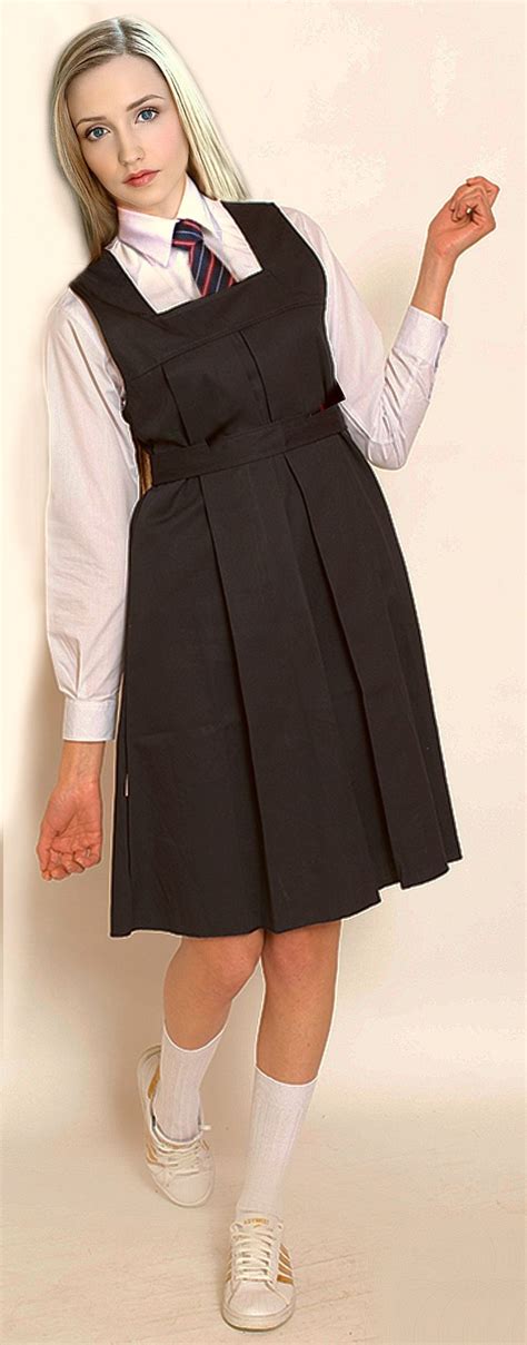 Super Model in Pinafore Gymslip School Uniform Tunic | School pinafore ...