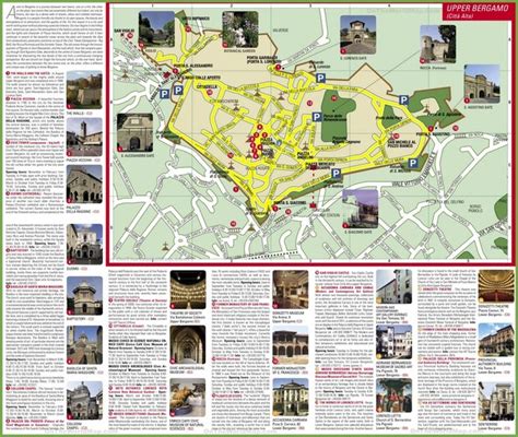 Upper Bergamo sightseeing map | Map, Bergamo, Sightseeing