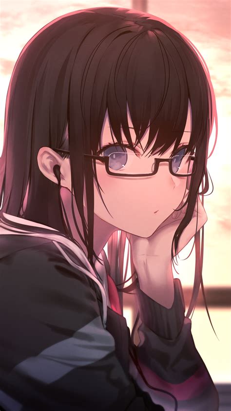 Anime Girl Cute Glasses - MAXIPX