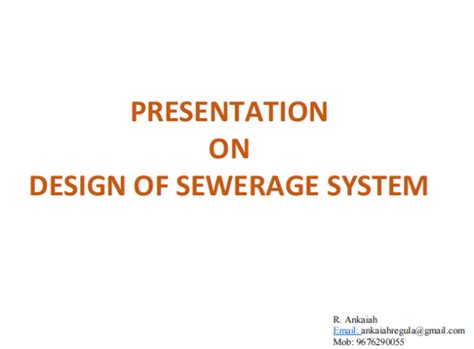 Presentation On Design Of Sewerage System - AquaEnergy Expo Knowledge Hub