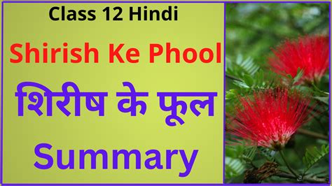 Shirish Ke Phool Class 12 Summary