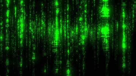 Matrix Code Falling Computer Digital Code Rain Background. High Tech ...