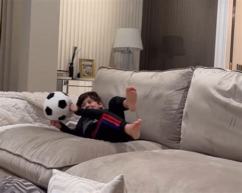 Lionel Messi son Ciro show off goalkeeping & rapping skills - Futbol on ...