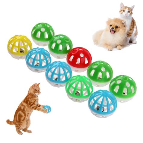 10/18 Pcs Colourful Pet Cat Kitten Play Balls With Jingle Lightweight ...