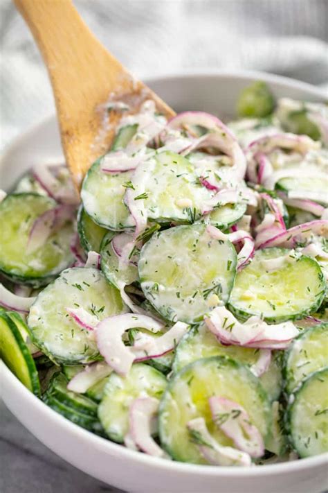 This Creamy Cucumber Salad recipe is a classic family favorite recipe ...