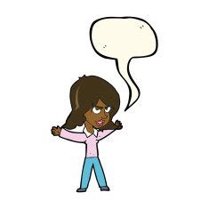 Cartoon woman gesturing with speech bubble N36 free image download