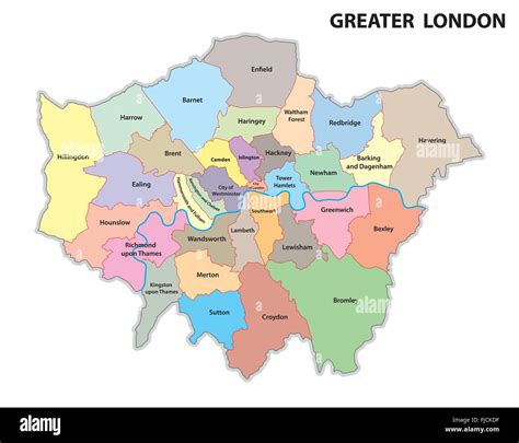 Greater London Map | World Map Gray