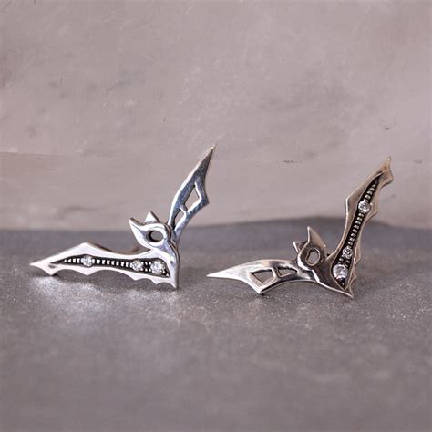 Silver and diamond bat earrings - Abracadabra Jewelry / Gem Gallery