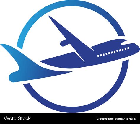 Aircraft airplane airline logo label journey air Vector Image