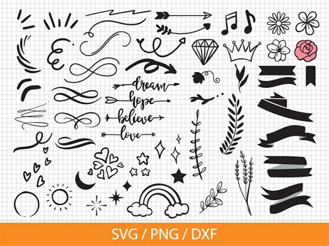 Text decoration set 2 SVG/PNG/DXF Digital download for cricut | Etsy