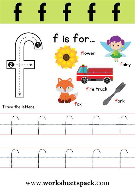 Free Letter F Printable Worksheets - worksheetspack