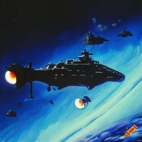 Whale, space, bismarck, chris foss, ralph mcquarrie on Craiyon