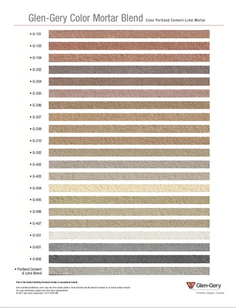 Brick Mortar Color Chart - Draw Stunning Portraits