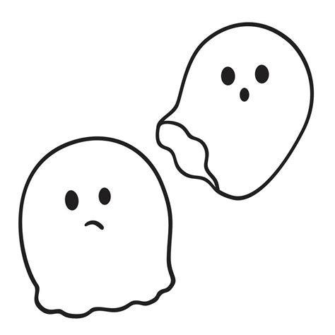 Cute Cartoon Ghost Boo Simple Vector art. Ghost blob character 32513691 ...